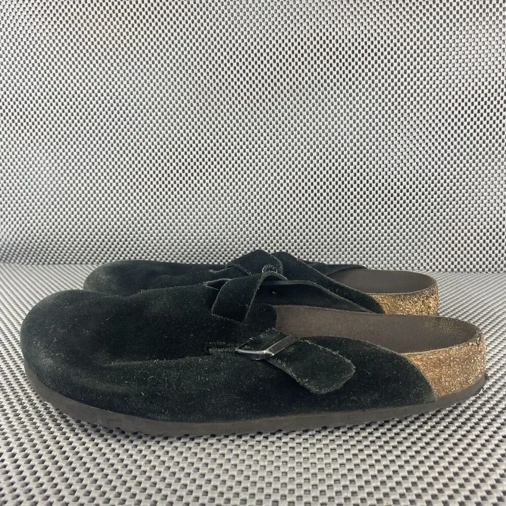 Birkenstock Boston Sandals Adult 43 Black Leather Slide Clog Casual
